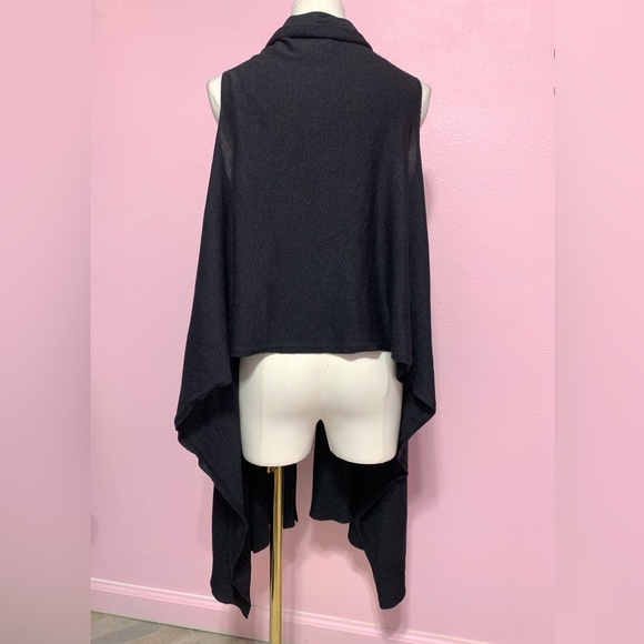 DKNY Charcoal Silk Open Front Cardigan Shawl S. V1 - Picture 3 of 8